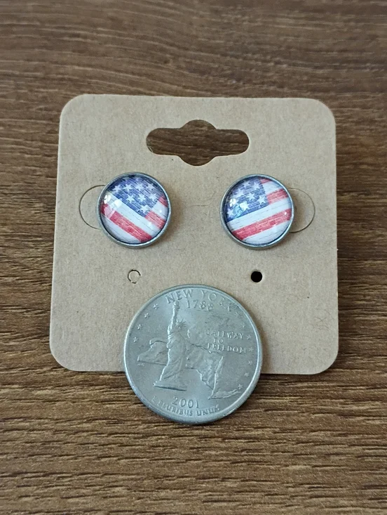 patriotic 4th of july earrings - Picture 6 of 6